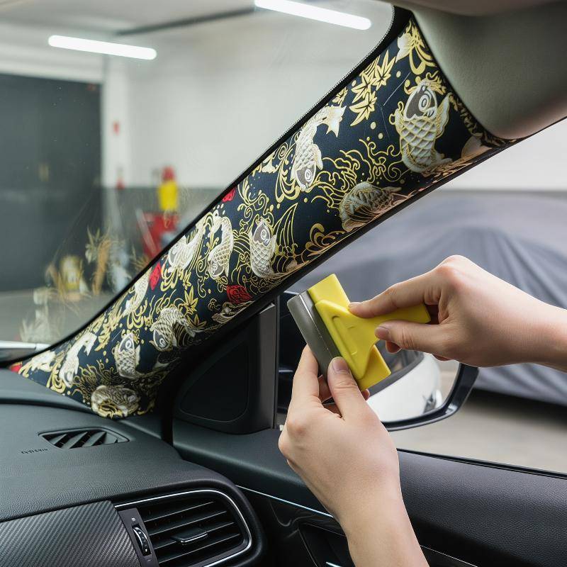 Forthewin Self-Adhesive Koi Fish Car Interior Stier, Fabric Decor th