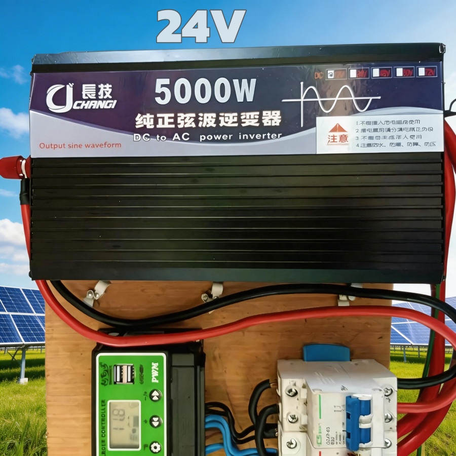 5000W Inverter อินเวอร์เตอร์เพียวซายเวฟ อินเวอร์เตอร์ ตัวแปลง ไฟฟ้า24V inverter 24V to 220V ของแท้ i