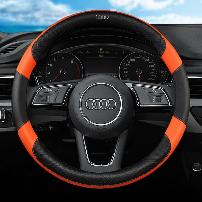 บาง Audi พวงมาลัยรถหนังไมโครไฟเบอร์พวงมาลัยรถลื่นอุปกรณ์เสริมสําหรับ Audi A1 A3 A4 A5 A6 A7 A8 Q2 Q3