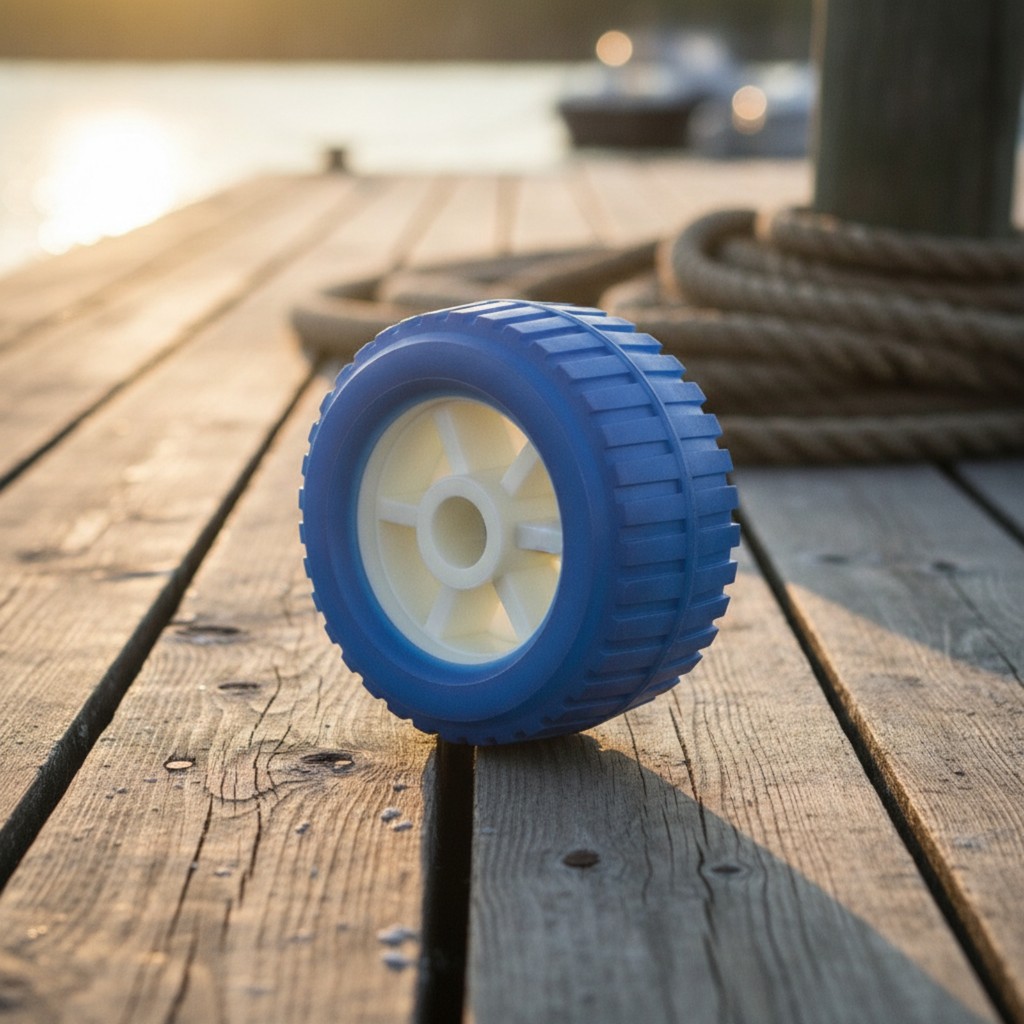 Boat Trailer Roller Ribbed Trailer Roller ฮาร์ดแวร์ไนลอน Slimline สําหรับการขนส่งทางทะเล