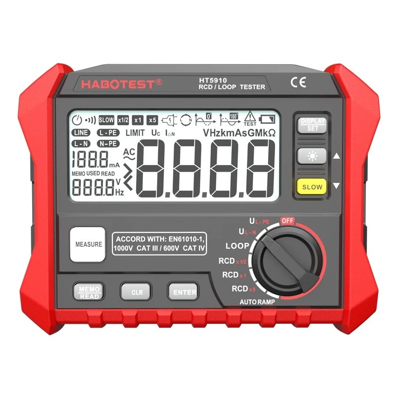 C6OY อัพเดทใหม่ Habotest Digital Rcd/loop เครื่องทดสอบเครื่องมือ MS5910 Rcd และ Loop Impedance ตรวจส