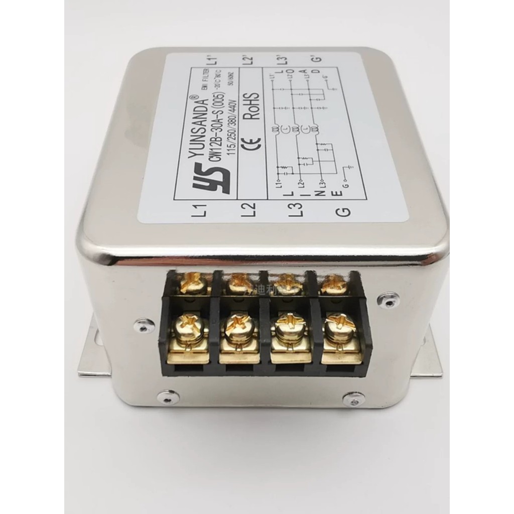 Three-Phase 30A Power Filter CW12B-30A-S (005) Terminal Block CW12C-20A-R Rail Type