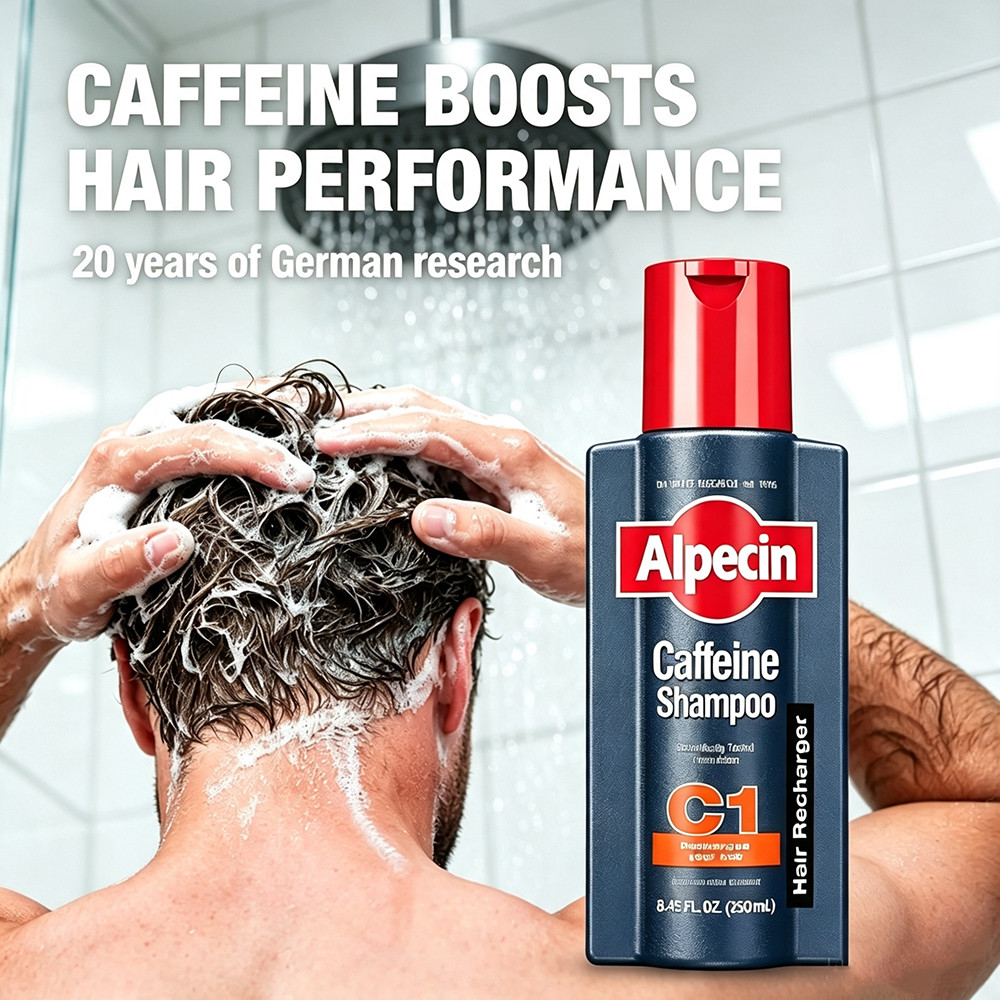 Alpecin Caffeine Shampoo 250ML แชมพูคาเฟอีนบำรุงรากผม กระตุ้นรากผม ลดผมร่วง ทำให้ผมแข็งแรง ไม่ง่ายขาดร่วง