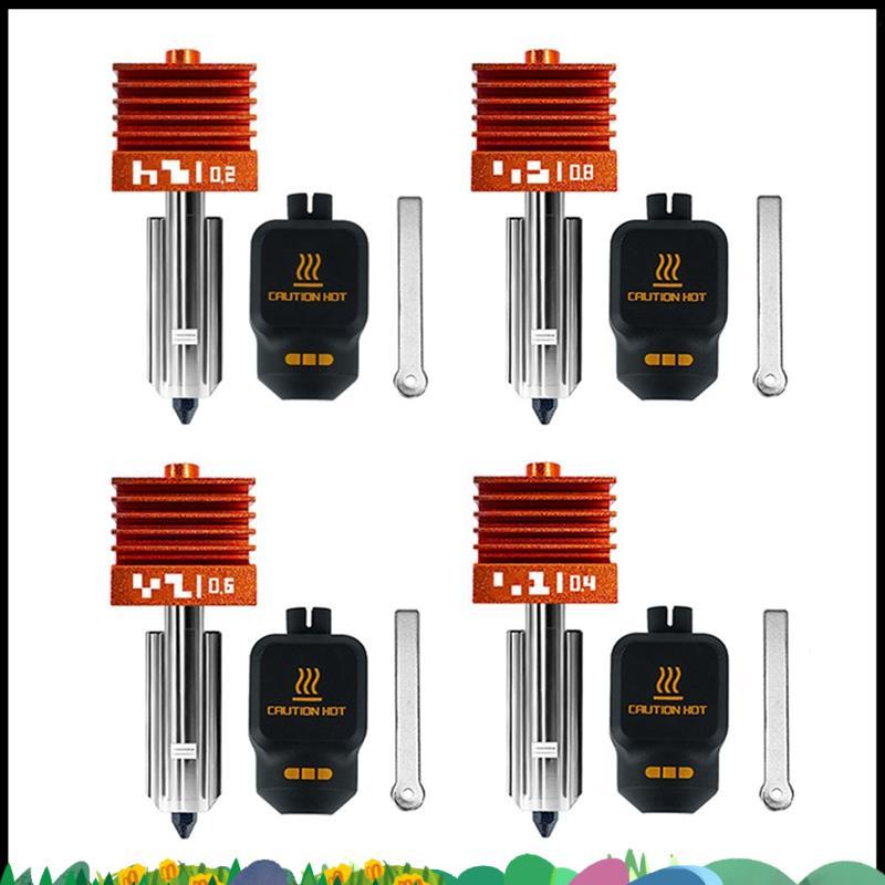 Super สําหรับ Lab P2S Hotend Kit- 4PCS ประกอบด้วยหัวฉีดเหล็กชุบแข็ง (0.2/0.4/0.6/0.8 มม.) สําหรับ La