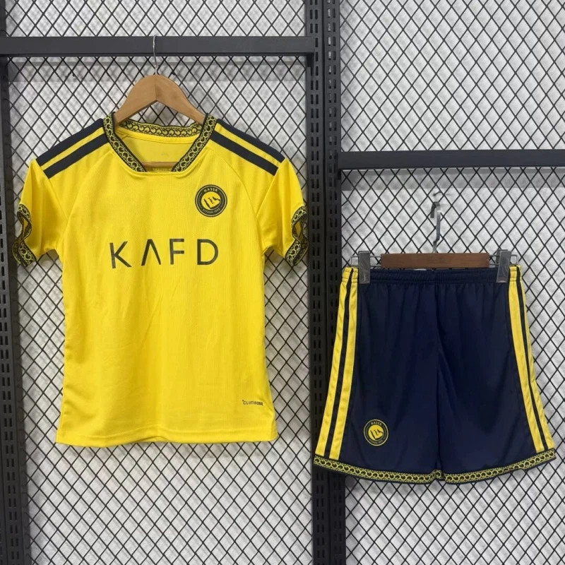 คุณภาพสูง 26-27 Al nassr Club Home Jersey ชุดเสื้อฟุตบอลเด็ก