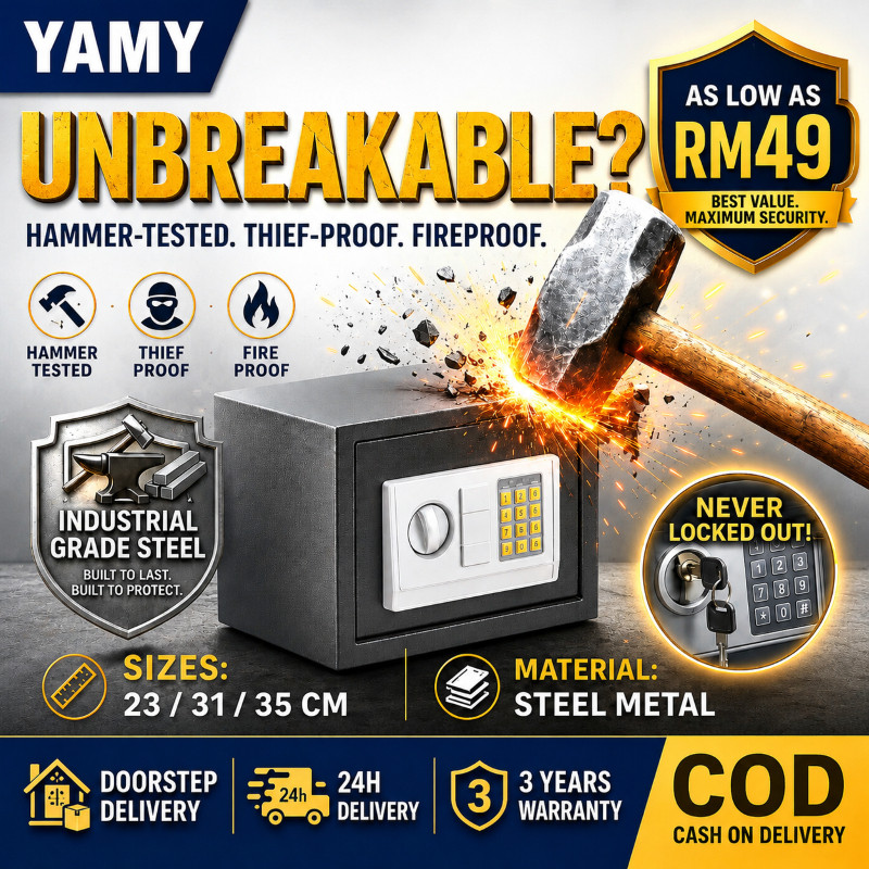 YAMY 23CM ตู้เซฟสําหรับบ้าน 保箱 Office Safe Digital Box Home Office Hotel Money Box Metal Security Bo
