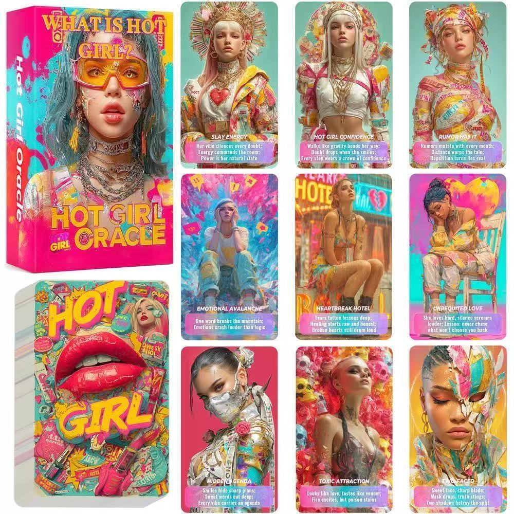 [ต้นฉบับ] Heaven and Earth Cover 12X7cm Hot Girls Oracle Card English Board Game Card Game Hot Girls