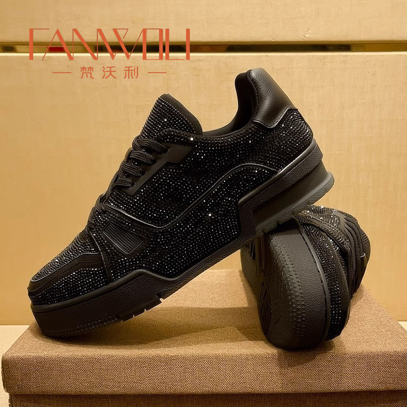 High-End Feeling FullอิฐหนาSoledสีดําSamuraiรองเท้าผ้าใบผู้ชายHigh-End Feelingแฟชั่นStreetสวมหนาSole