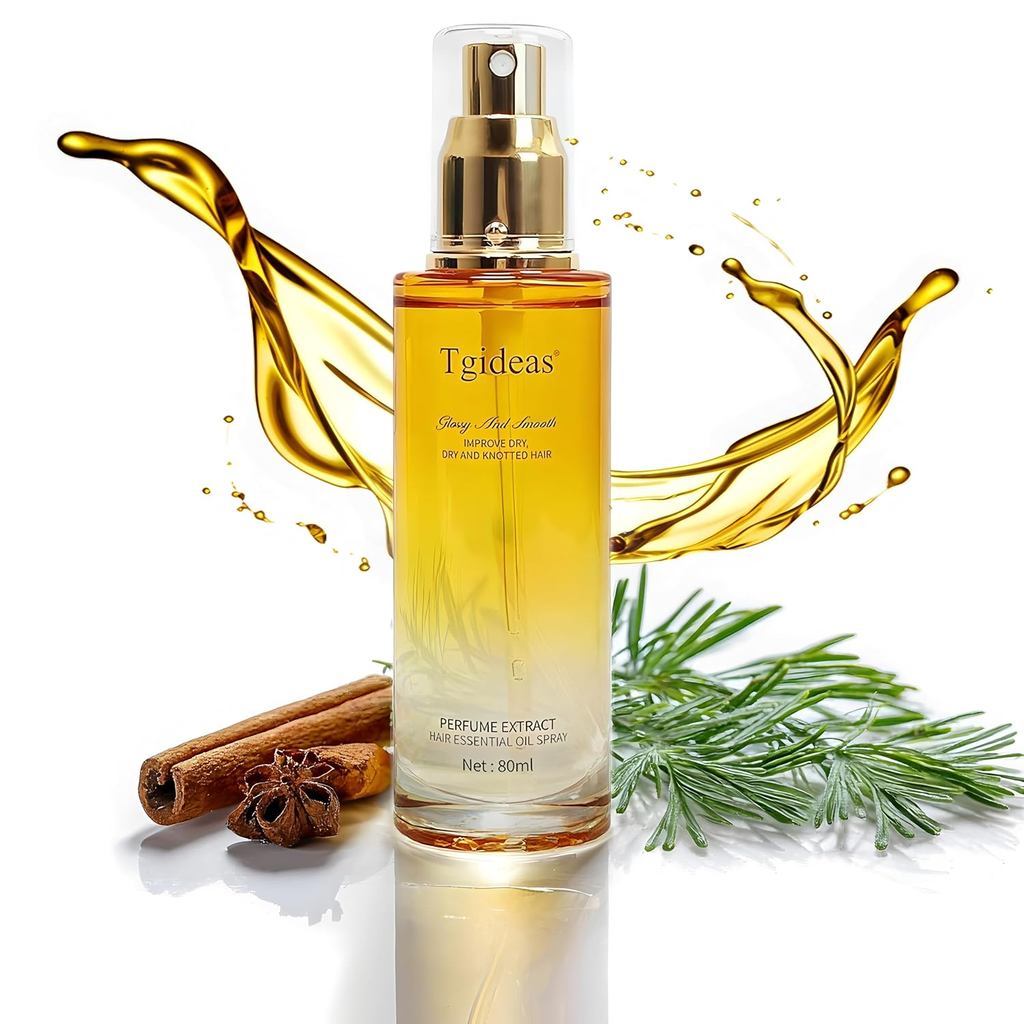 สเปรย์น้ํามันผม Tgideas พร้อมเชียบัตเตอร์และน้ํามัน Jojoba - ป้องกันความร้อนน้ําหนักเบา Anti-Frizz, 