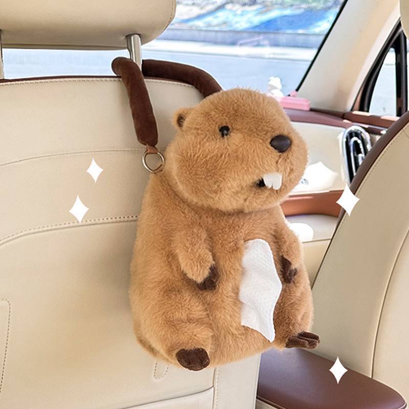 Tissue Box Car Interior Ornaments Car Tissue Box Women's Car Hanging Tissue Box High-Grade Cute Cart