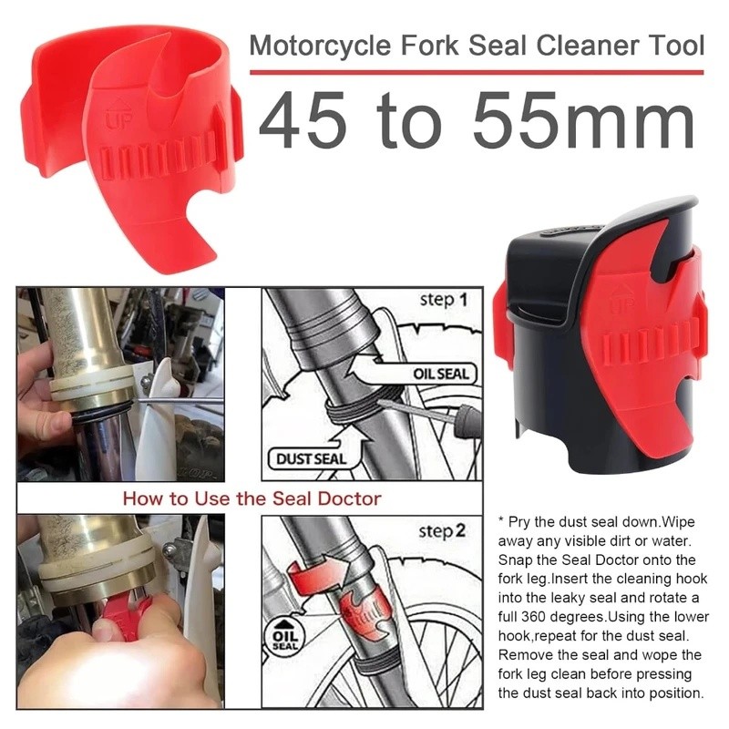 45mm-55mm ส้อม Seal Saver ทําความสะอาดรถจักรยานยนต์ด้านหน้าส้อมซีลทําความสะอาดเครื่องมือส้อมโช้คอัพท