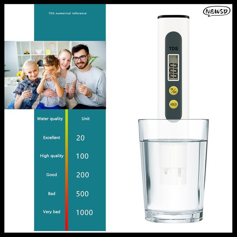 NEWSD 0.01 Tds Ec PH Meter สําหรับปากกาทดสอบ PH ดิจิตอลคุณภาพน้ํา 0-14 PH Range DDC
