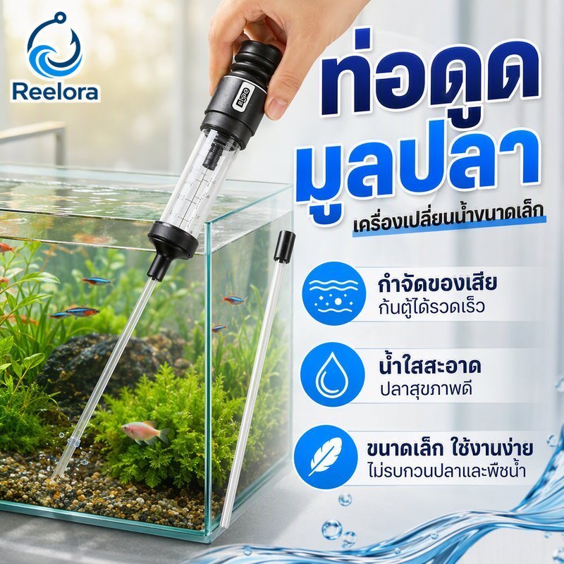 มินิพิพิธภัณฑ์สัตว์น้ํากรวดสูญญากาศปลาเสียกาลักน้ําทําความสะอาดแบบพกพาใช้งานง่ายเครื่องมือเปลี่ยนน้ํา