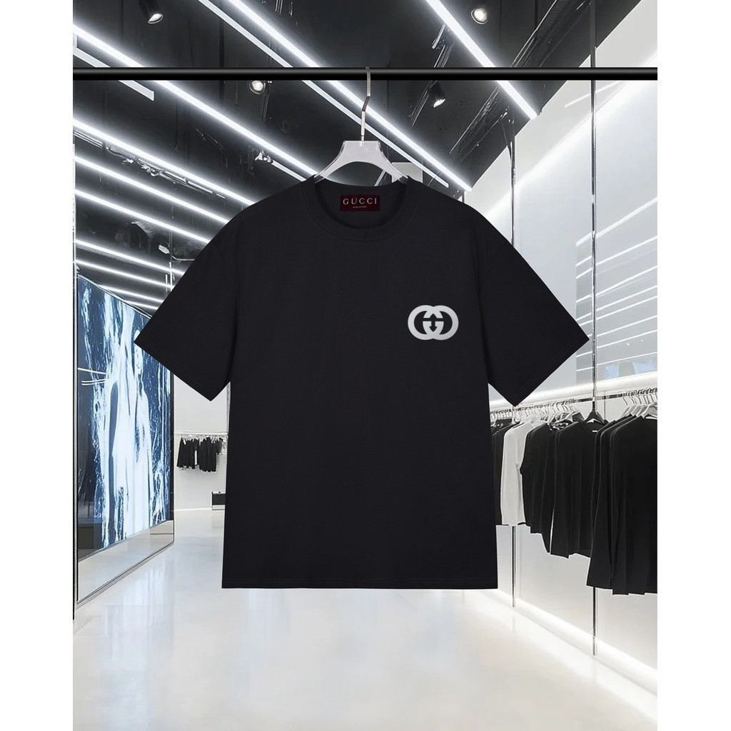 GUCC & I2026 Star Round Neck Short-Sleeved T-Shirt Couple Style Men Style logo Printing Light Luxury