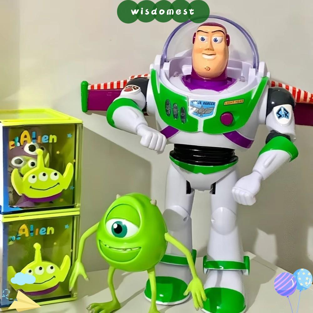 WISDOMEST Buzz Lightyear Action Figure ของเล่น, Toy Story Light และเสียง Buzz Lightyear ของเล่น, น่ารักมีปีกหุ่นยนต์มือถือของขวัญสําหรับเด็ก