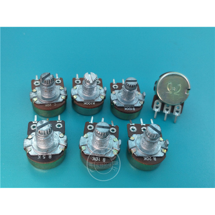 148 ประเภทเดี่ยว Potentiometer B5K B10K B20K B100K C20K A100K Handle ด้าย 10 มม.ดอกไม้