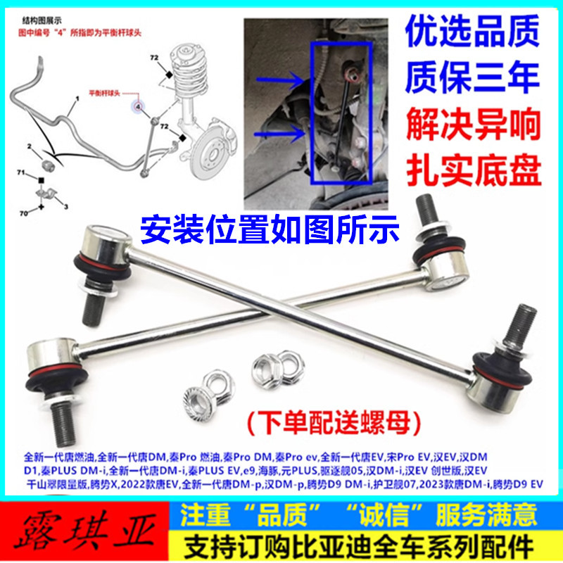 เหมาะสําหรับ Biadi Tang DM Qin Song Pro Qin PLUS Han EV ด้านหน้า Balance Bar Ball Head D1 Stabilizer