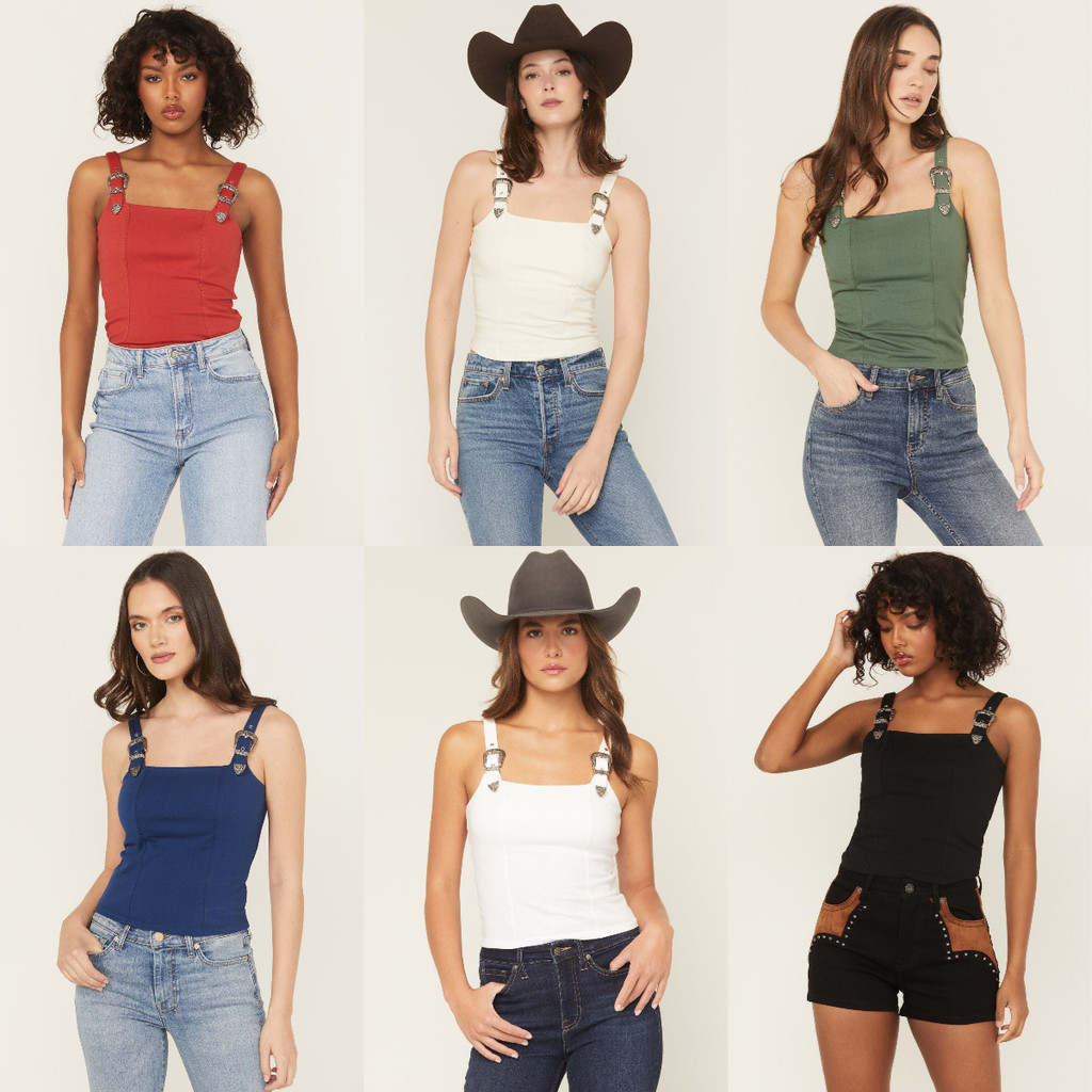 Messi b00tbarn Pure Yuan 45 มีดสุภาพสตรี Western Buckle Camisole สาวร้อนสไตล์คาวบอยการค้าต่างประเทศ