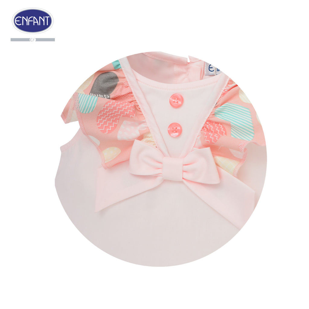 Enfant طقم تيشيرت وشورت بنقش قلوب وردي (6 أشهر - 8 سنوات) — صورة 5