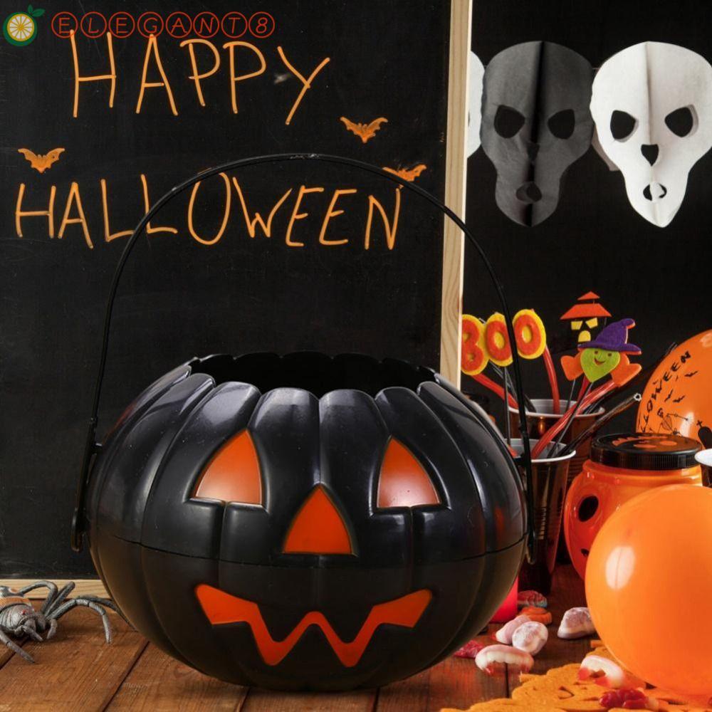 AELEGANT Halloween Candy Buckets, Halloween Candy Buckets Mini Pumpkin Handheld Bucket, Party Decor 
