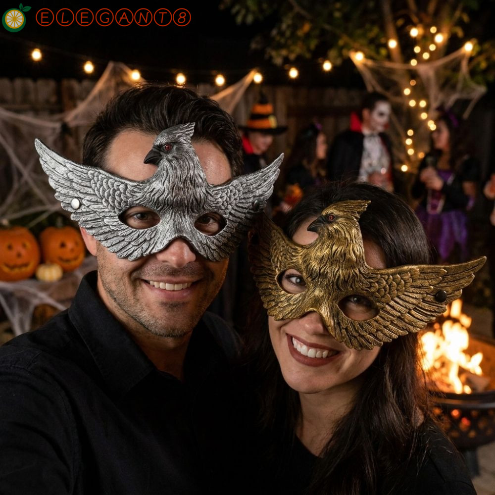 AELEGANT ฮาโลวีน 3D Eagle Mask, PU โฟม Vintage Eagle หน้ากากครึ่งหน้า, Photo Prop สมจริง Gothic ดีเท