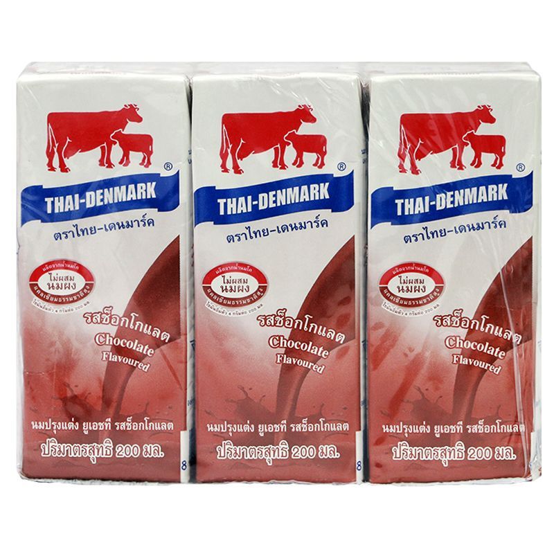 ไทยเดนมาร์คนมยูเอชทีรสช็อกโกแลต 200มลแพค6 Thai Denmark UHT Milk Chocolate 200ml Pack 6 [หมายเลขบาร์โค้ด 8852537013167 ]