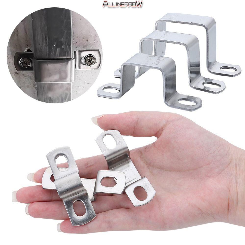 ALLINERROWC3 Horseback Hose Clamp, Clip Fastening Buckles Ohm Tube Card, 304 สแตนเลส M-รูป U-รูปสแคว