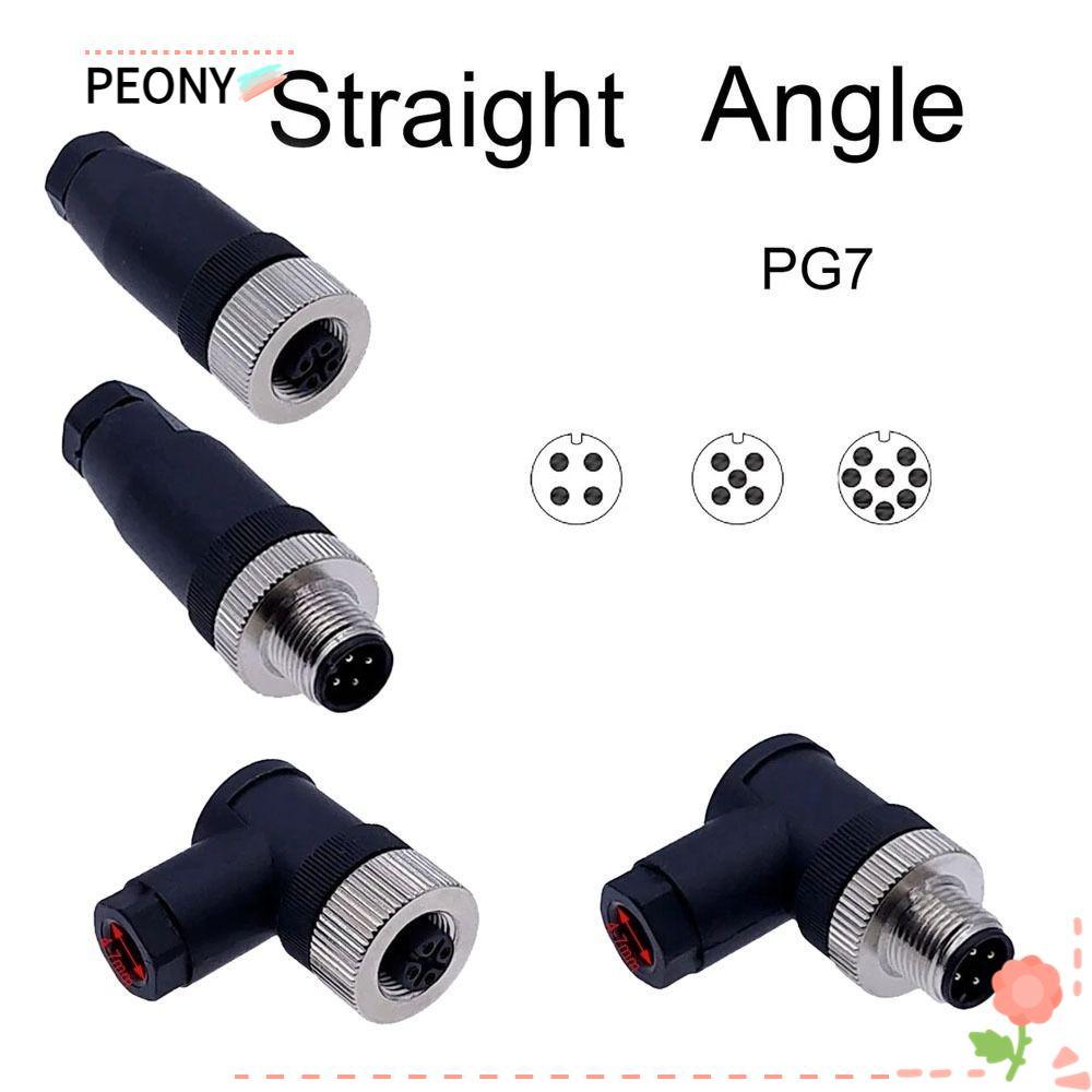 PEONYPAVILION M12 Sensor Connector, Connector Sensor Plug M12 Aviation Plug, กันน้ํา M12 Sensor Cabl