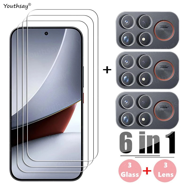 6in1 Full Gule Glass สําหรับ Poco F9 Ultra กระจกนิรภัย Poco F9 Ultra ป้องกันหน้าจอ HD ป้องกันโทรศัพท