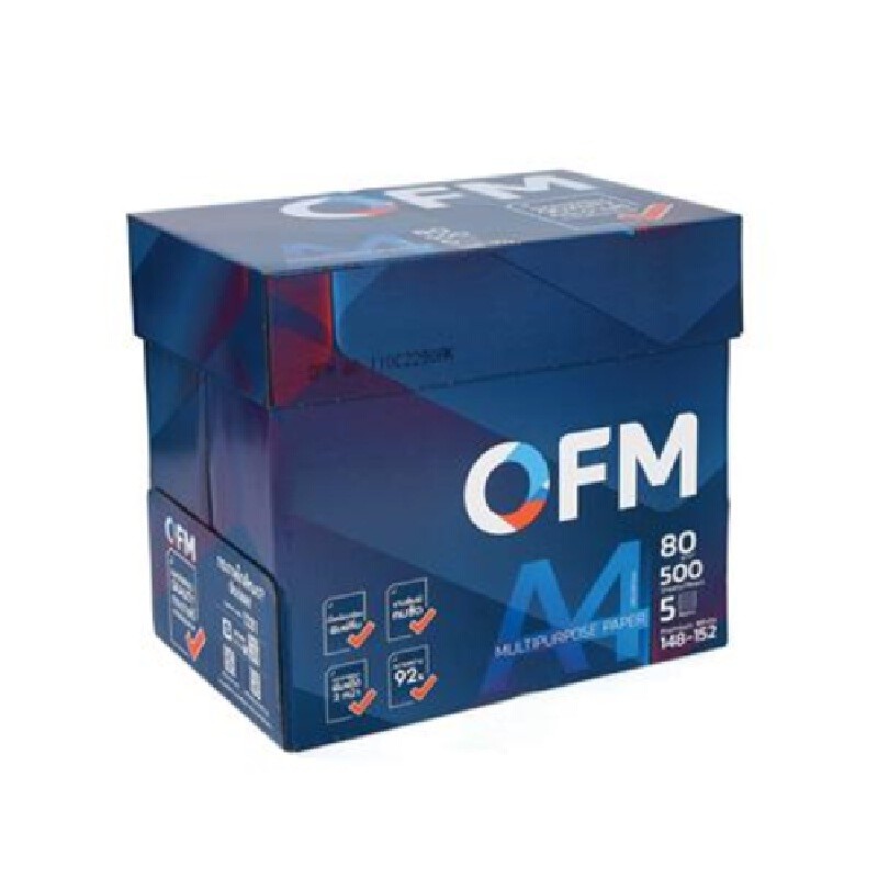 OFM กระดาษถ่ายเอกสาร A4 80 แกรม แพ็ค 5 รีม