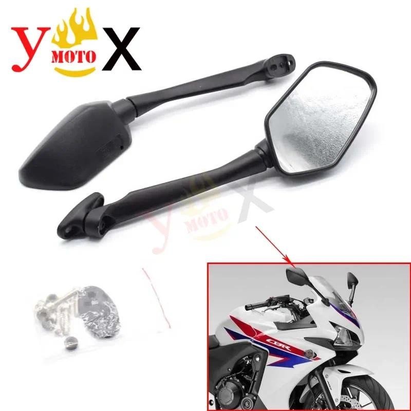 สีดํากีฬาจักรยานรถจักรยานยนต์ด้านข้างกระจกมองหลังเปลี่ยนสําหรับ Honda CBR300 CBR300R 2015 Up
