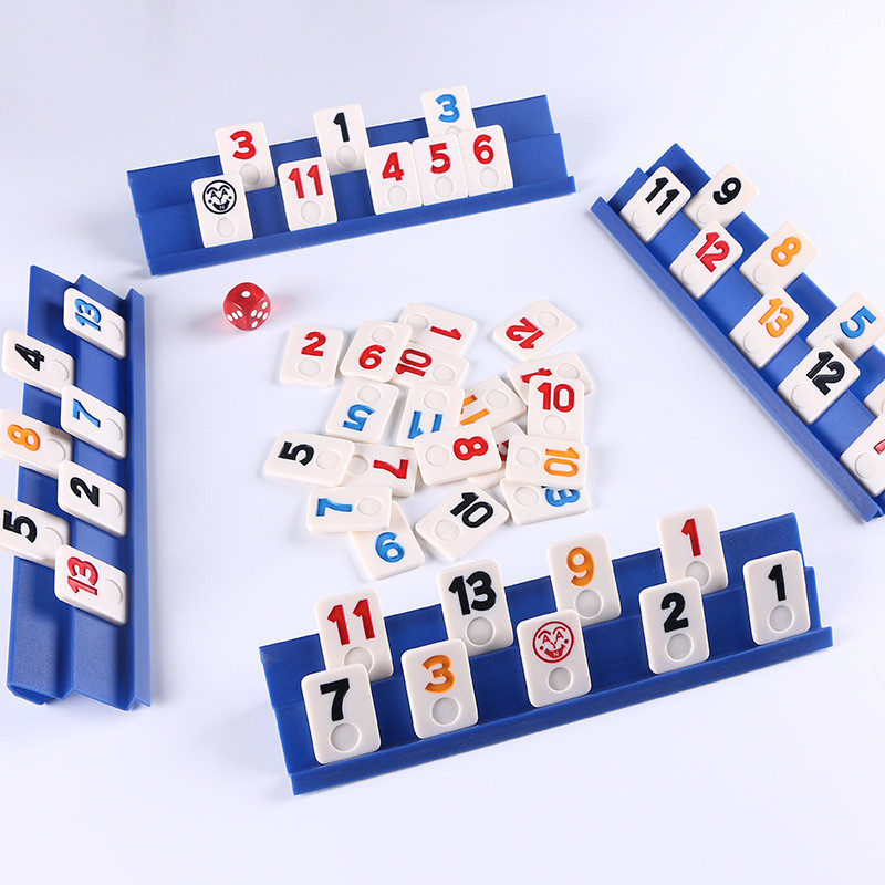 Rami Card Travel พร้อมฐาน rummikub 4 คน Casual Chess Game rummy Domino Set การประกันคุณภาพ NDPW