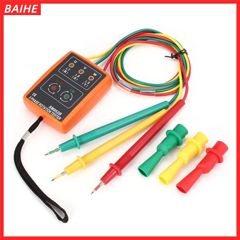 BAIHE เครื่องทดสอบการหมุนเฟส, Buzzer LED ตัวบ่งชี้เฟสลําดับเมตร, Professional แบบพกพา 20Hz-400Hz SM8