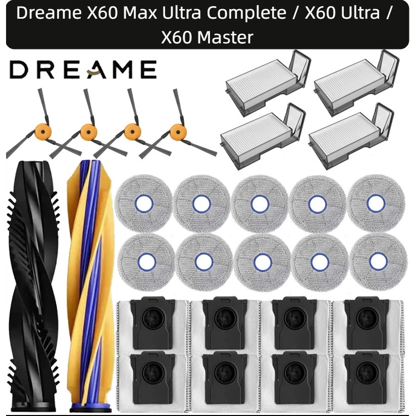 อะไหล่ Dreame X60 Ultra แปรงหลัก แผ่นกรอง HEPA ผ้าม็อบ ถุงเก็บฝุ่น