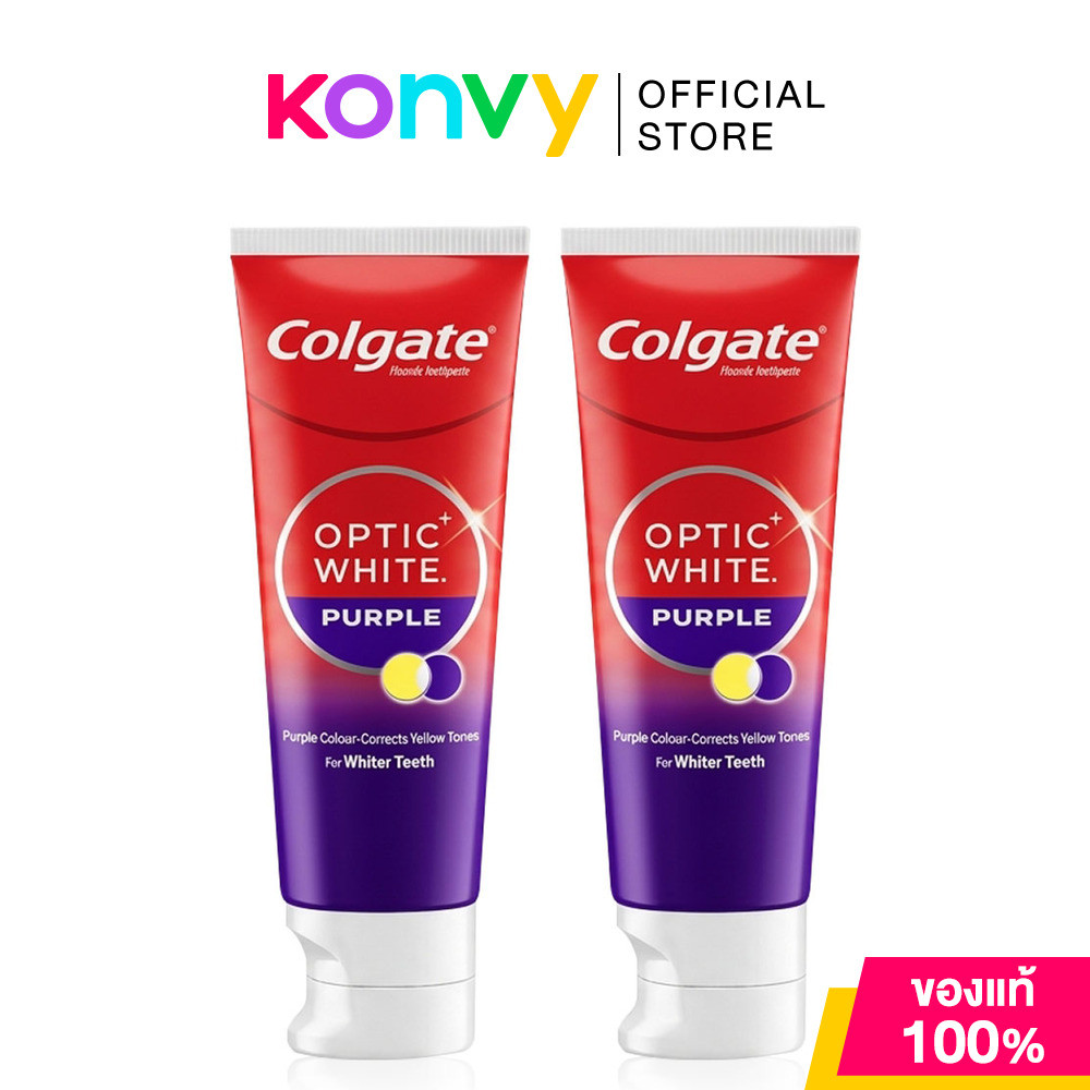 Colgate Toothpaste Optic White Purple [100g x 2pcs] ยาสีฟันคอลเกต อ๊อพติค ไวท์ เพอร์เพิล.