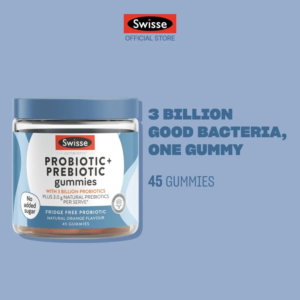[EXP 31 MAR 2027] Swisse Me Probiotic + Prebiotic Gummies 45 Pack(บรรจุภัณฑ์อาจวารี)