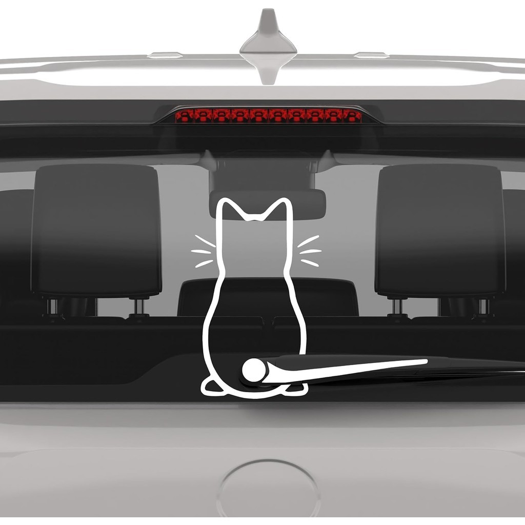แมวน่ารักกระจกรถยนต์ Wiper ไวนิล Art สติกเกอร์ตกแต่งสัตว์น่ารักแมวภาพจิตรกรรมฝาผนัง Art Decal สําหรั