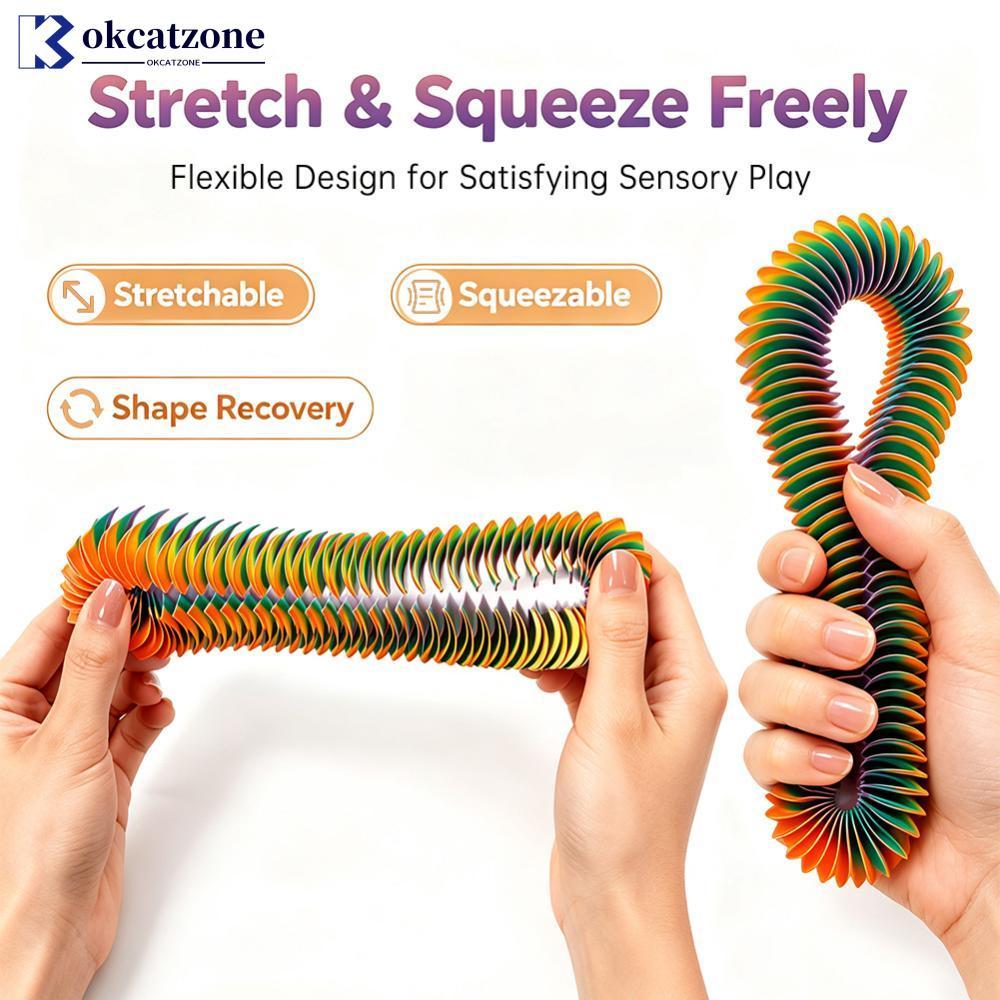 OKCATZONE เกลียว 3D พิมพ์ความเครียดบรรเทาของเล่นยืด Telescopic Fidget ของเล่นนุ่มยืดหยุ่นเกลียว Deco