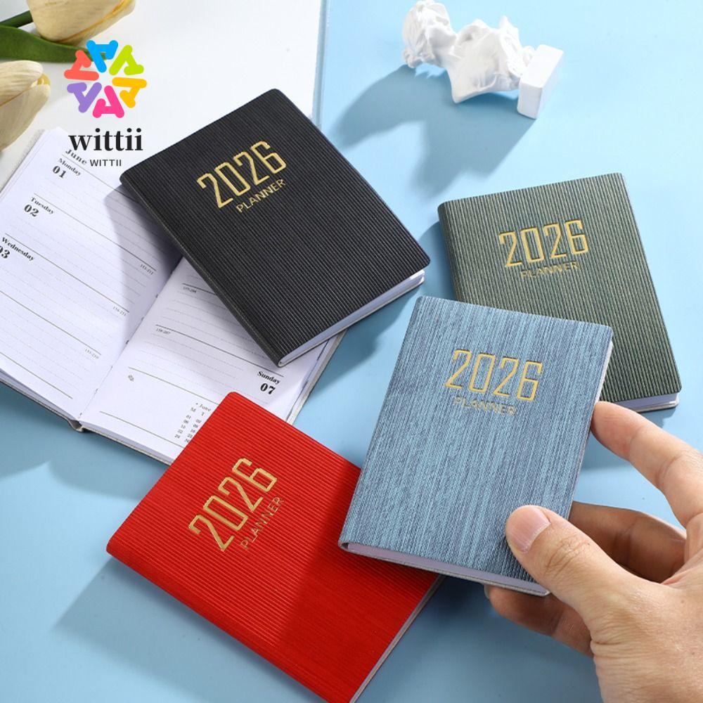WITTII 2026 Agenda Book, Pocket A7 Appointment Book, Portable with Calendar Notebooks Students