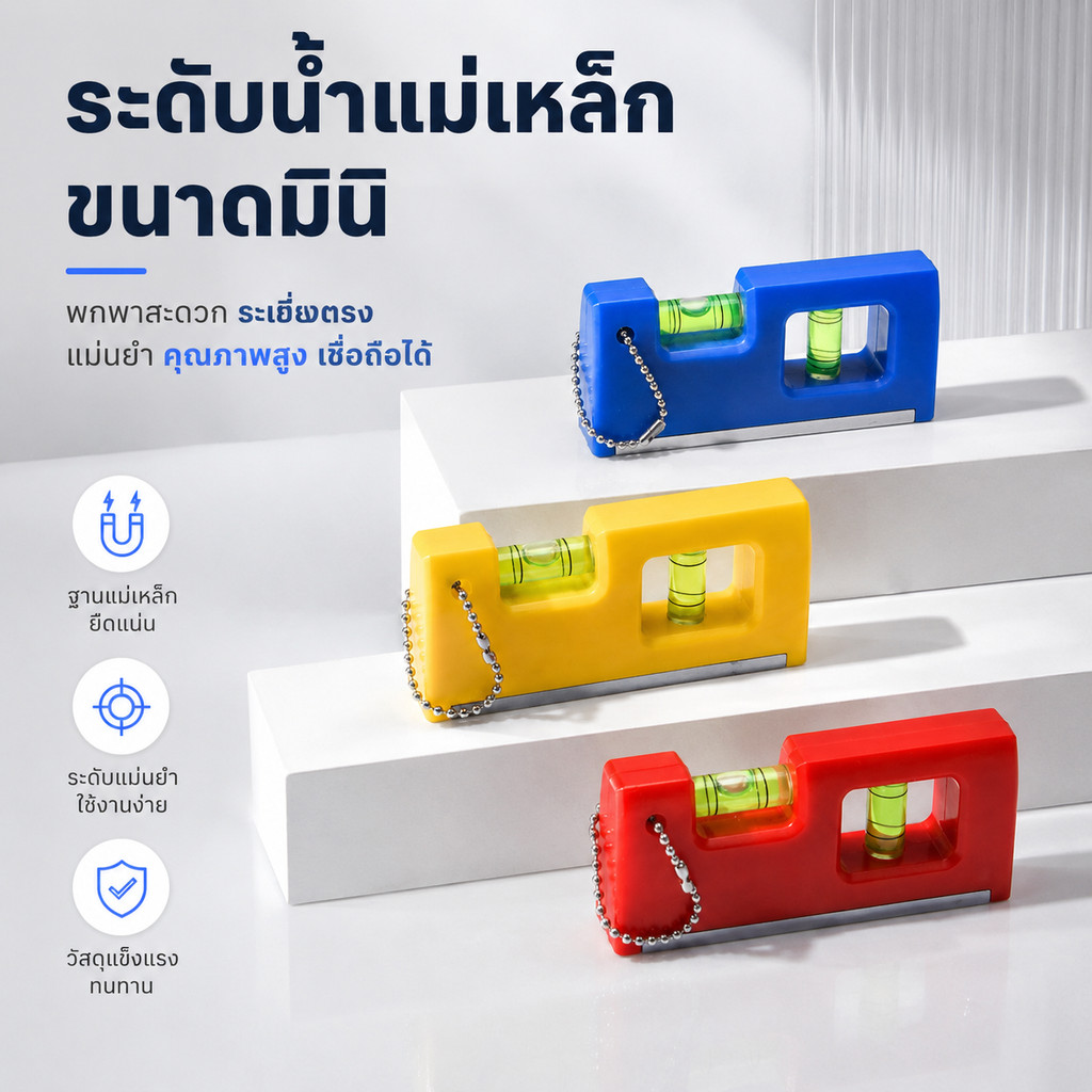 พร้อมส่ง ระดับน้ำอุปกรณ์ DIY สีสดใส พกพาสะดวก อ่านค่าแม่นยำ S00144