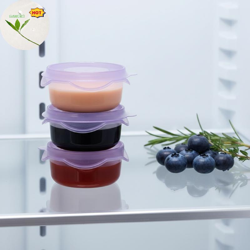 Mud มินิกล่องซอสพลาสติกพร้อมฝาปิด 1 4 ชิ้นรอบ Leakproof คอนเทนเนอร์อาหาร Travel Picnic Bento สลัดผู้