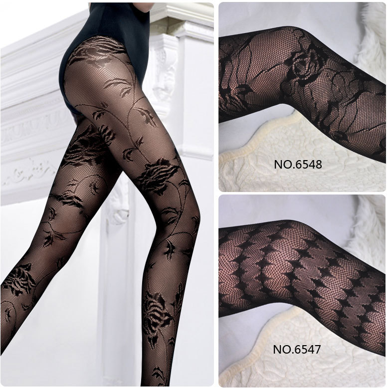ต่อสู้ 6 จัดส่งฟรี Bonas ขาสวย Shaping Seamless Fine Knit Jacquard Pantyhose 6548 ถุงเท้าสุทธิ 6547
