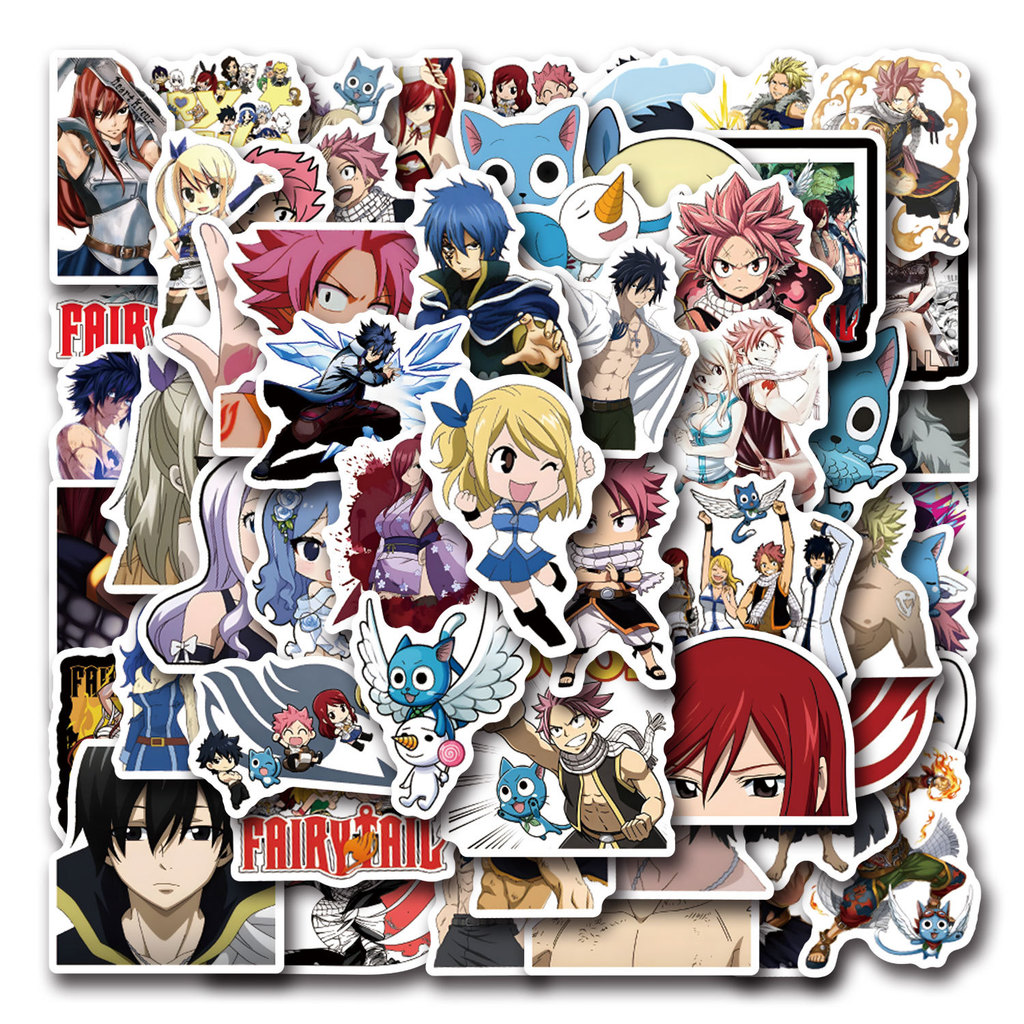 Fairy Tail - Series 05 Anime Natsu Lucy Erza Happy สติ๊กเกอร์ 50Pcs/Set Waterproof DIY Fashion Decals Doodle สติ๊กเกอร์