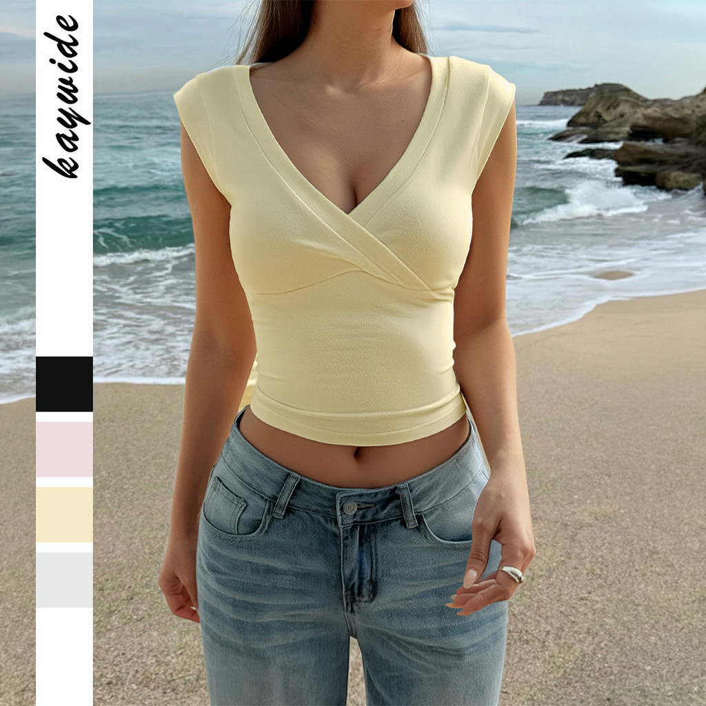 Y2K American Casual Vest Top เสื้อยืดผู้หญิงฤดูร้อน Y2K สาวร้อน TOP SDFH