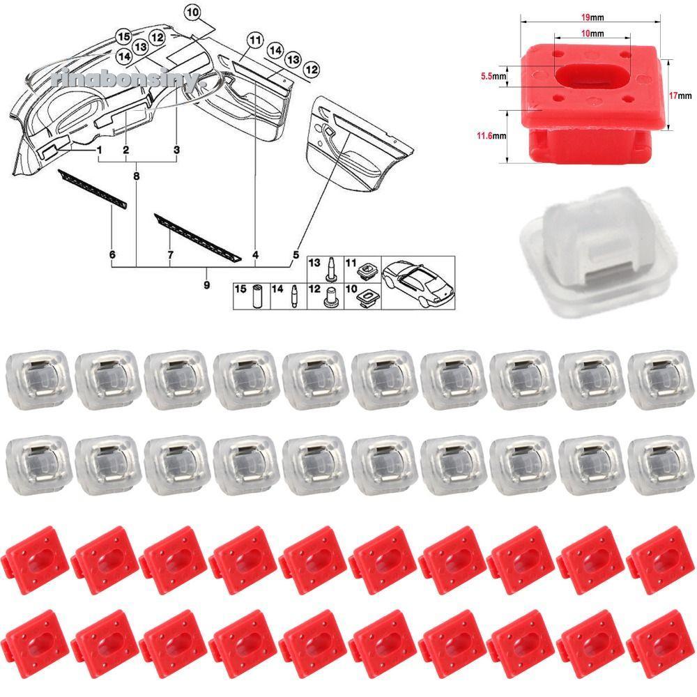 RINABONSINY 40 ชิ้นรถประตู Snap, พลาสติกเปลี่ยนภายในหัวเข็มขัด, Retainers Grommets Dash Trim Mouldin