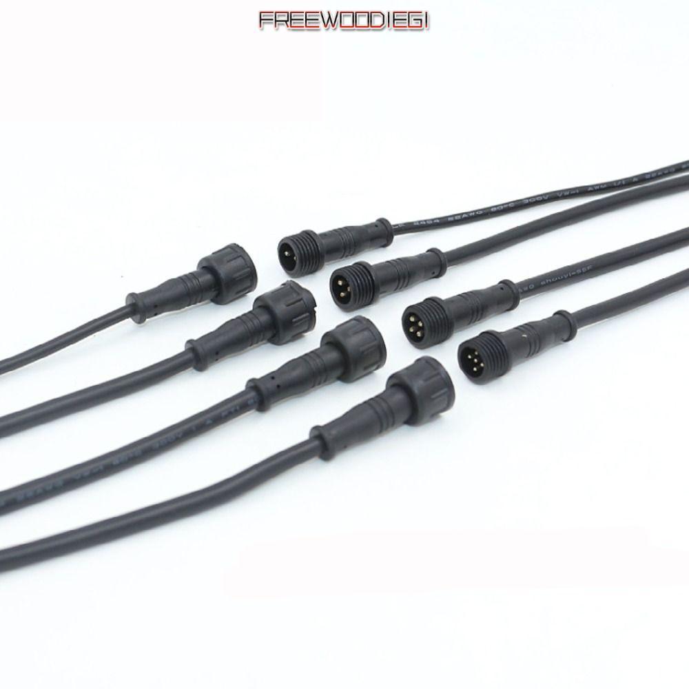 FREEWOODIEGI ชายหญิง LED Connector, 2Pin 3Pin 4Pin สายสีดํา 2Pin 3Pin 4Pin แจ็ค,ไฟ LED Connector IP6