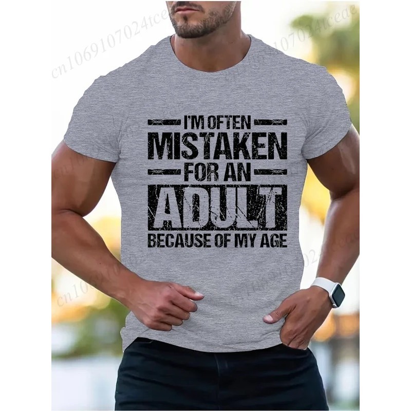 ผู้ชายฤดูร้อนเสื้อยืด Im Often Mistaken สําหรับผู้ใหญ่เพราะยุคของฉันกราฟิกเสื้อยืดตลกผู้ใหญ่อ้างเสื้
