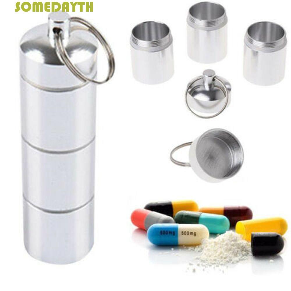 SOMEDAY Pill Container Pill Case กระเป๋ากันน้ํากลางแจ้ง 1 ชิ้นพร้อมพวงกุญแจ Pill Case