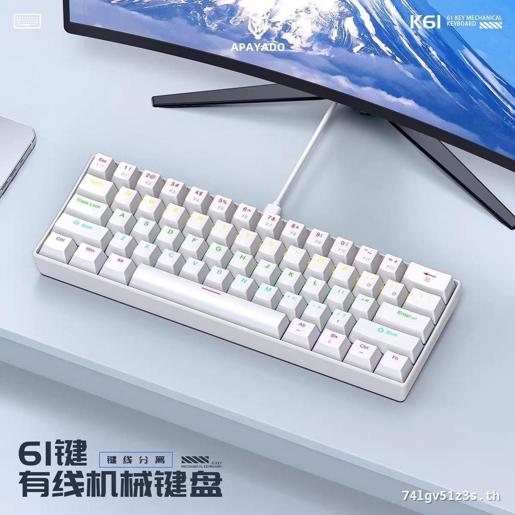 PGPN K61 Small Mechanical Keyboard 61-Key Green Axis Small Size Notebook Gaming Keyboard Mouse