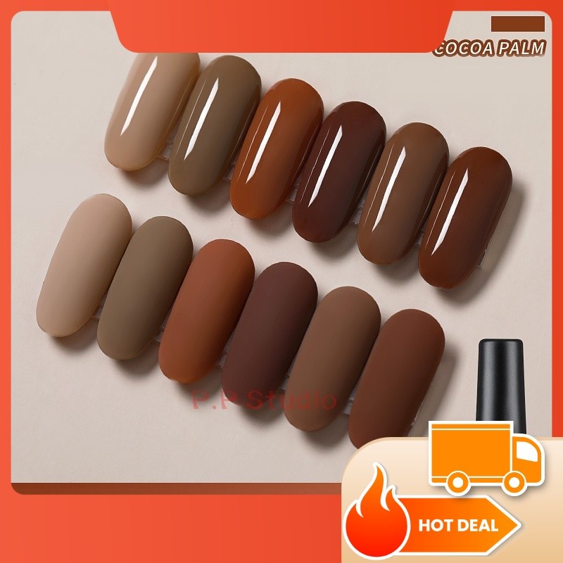 AS สีเจล สีทาเล็บ โทนสีโกโก้ ช็อคโกแลต ขนาด 15ml. รหัส KZ